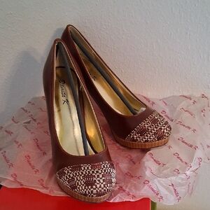 Damita K Elegant Brown Patterned Heels